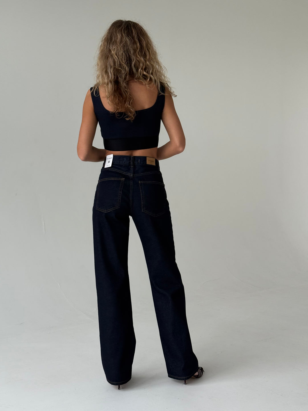 Taisnas džinsa bikses ar augstu jostasvietu #02