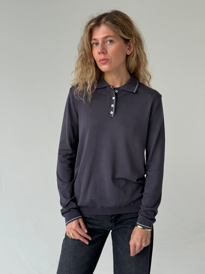 Trikotāžas polo plāns džemperis