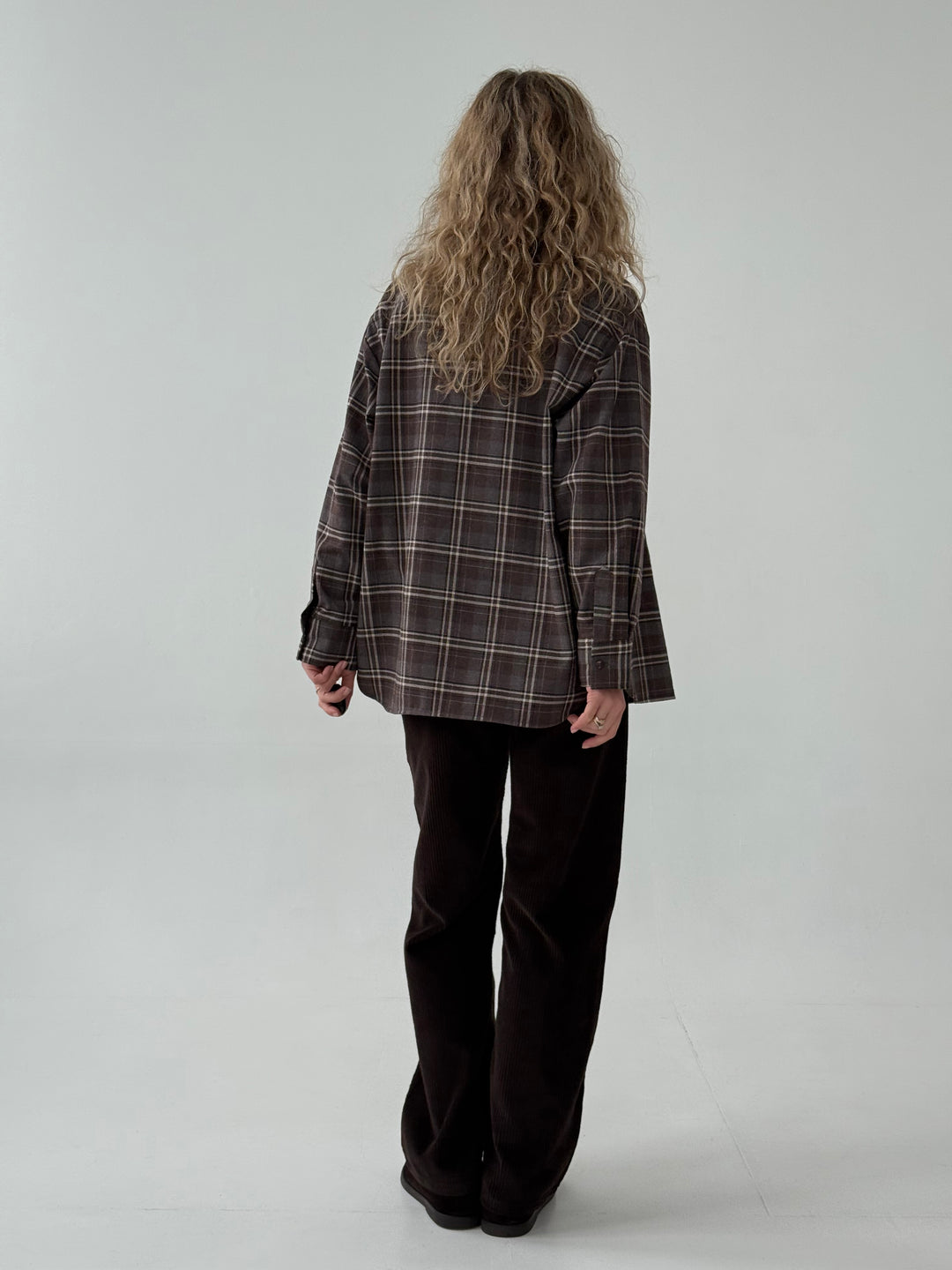 Kokvilnas rūtains krekls ar kabatu #03