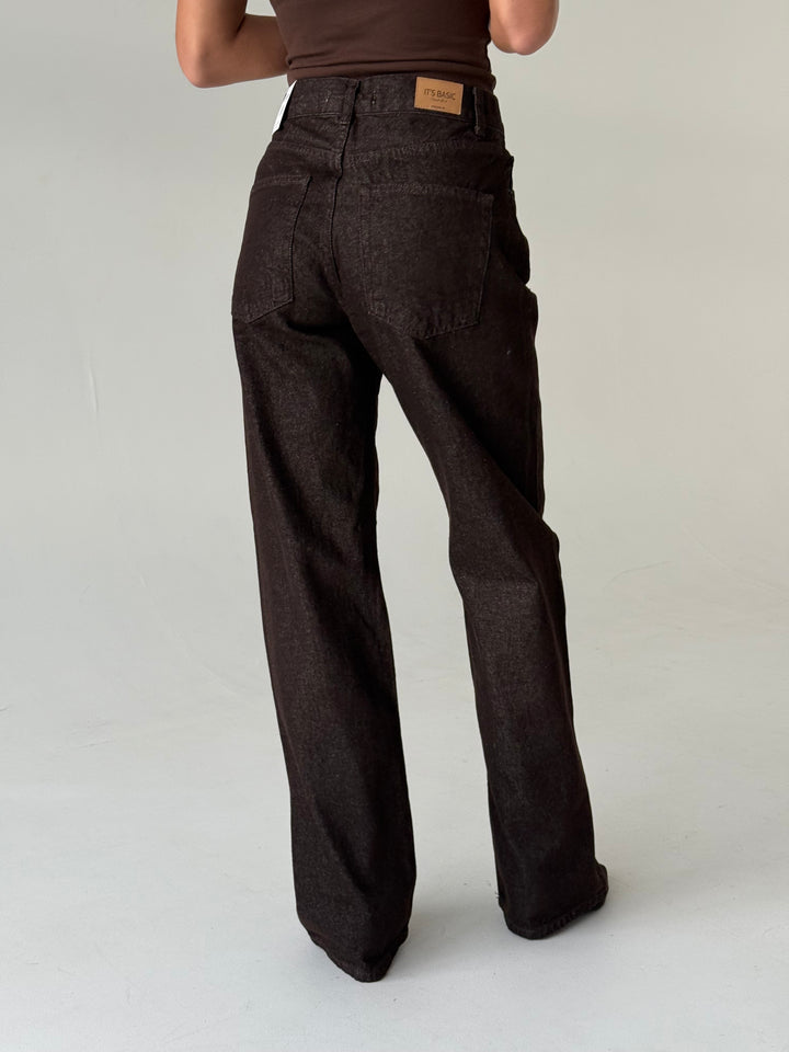 Taisnas džinsa bikses ar augstu jostasvietu #04