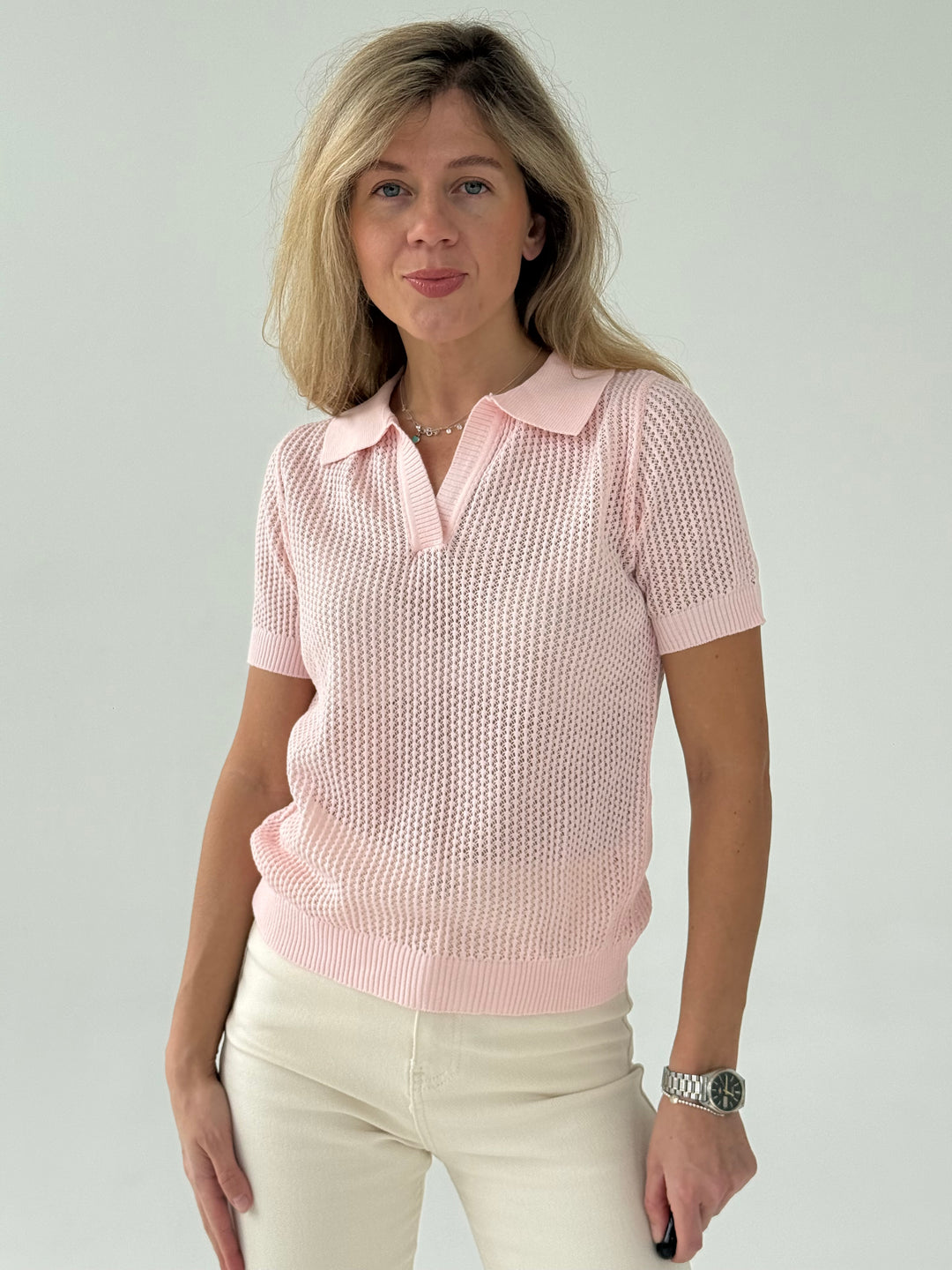 Adīts caurspīdīgs polo tops