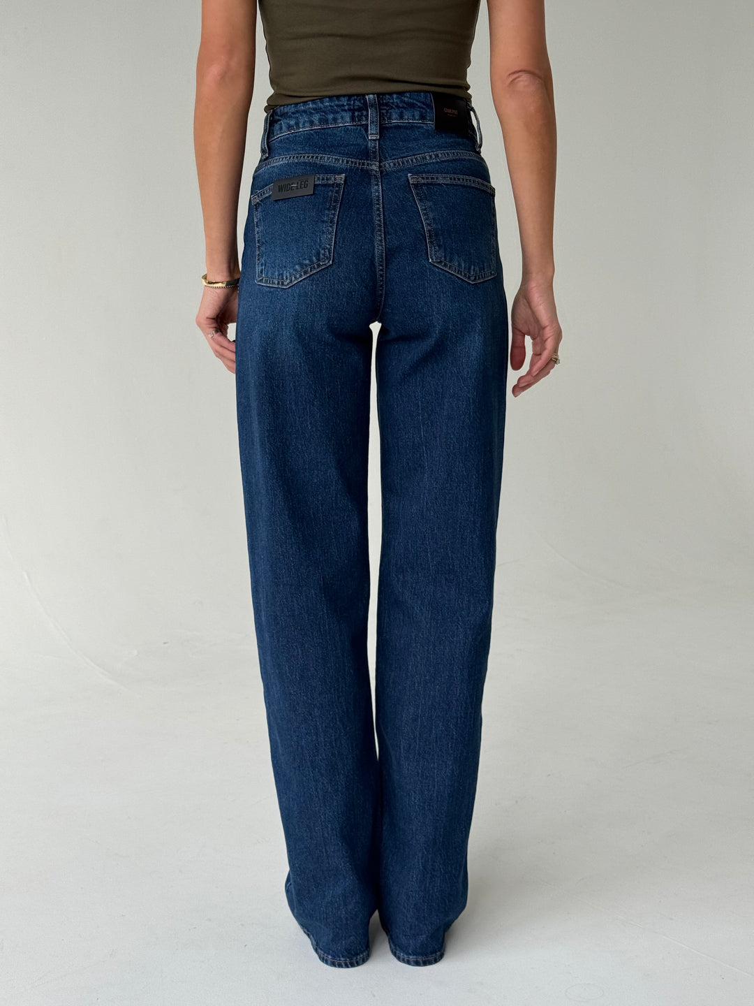 Wide leg platas džinsa bikses
