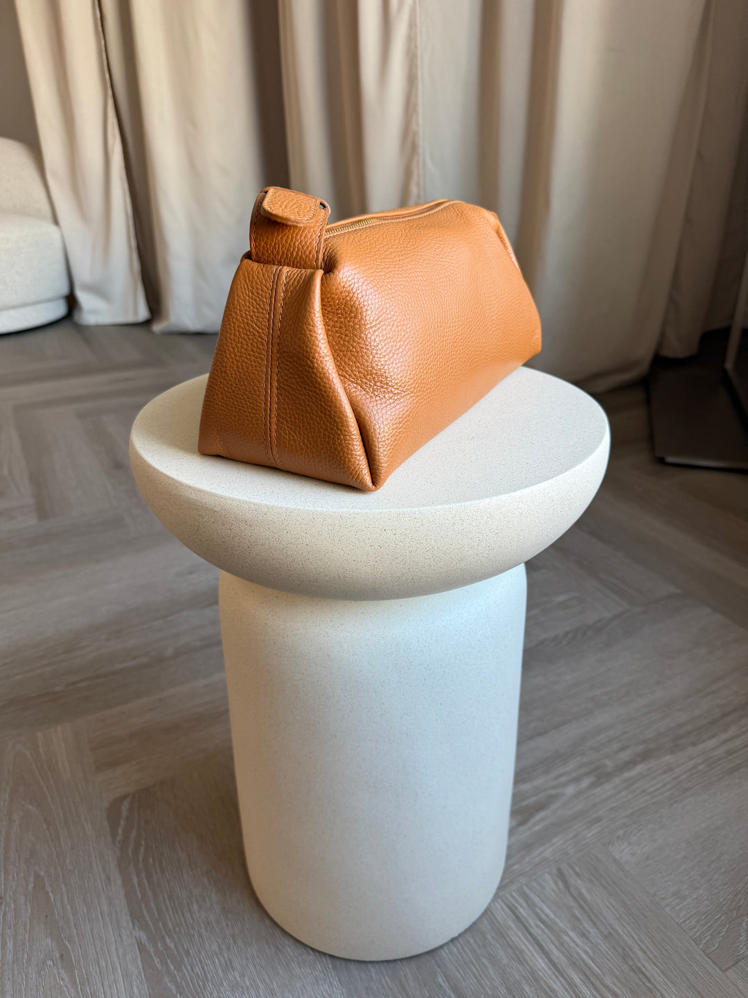 Ādas crossbody soma camel