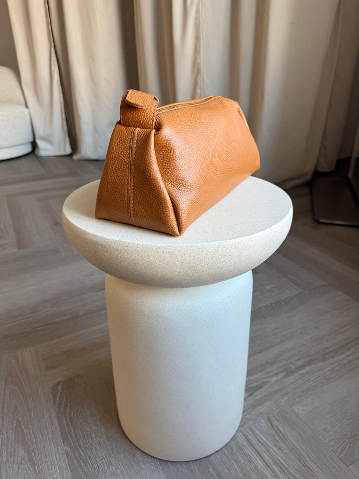 Ādas crossbody soma camel