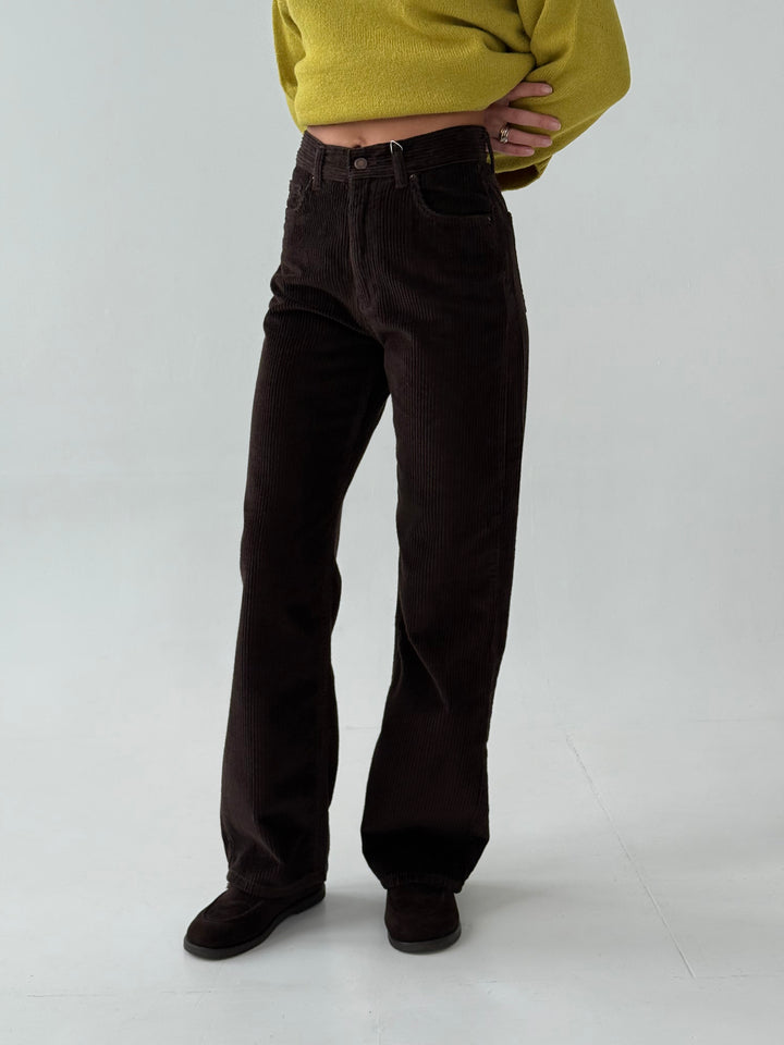 Velveta taisnas bikses #01