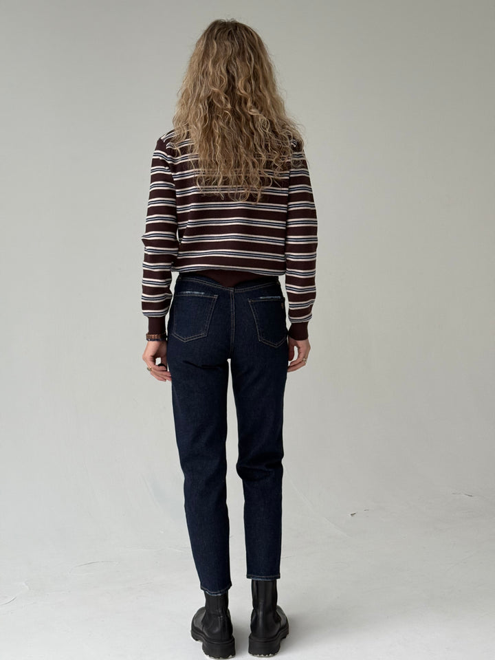 Mom fit džinsa bikses ar noņemamu jostu