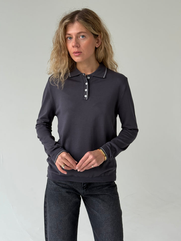 Trikotāžas polo plāns džemperis