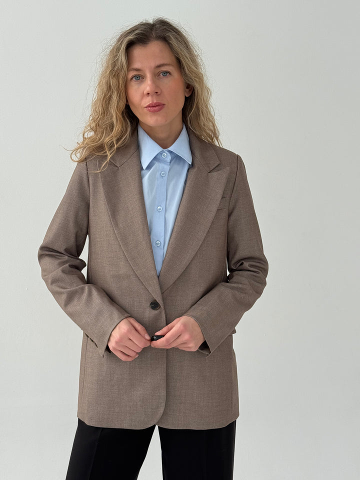 Klasiska viskozes žakete ar vienu pogu #01