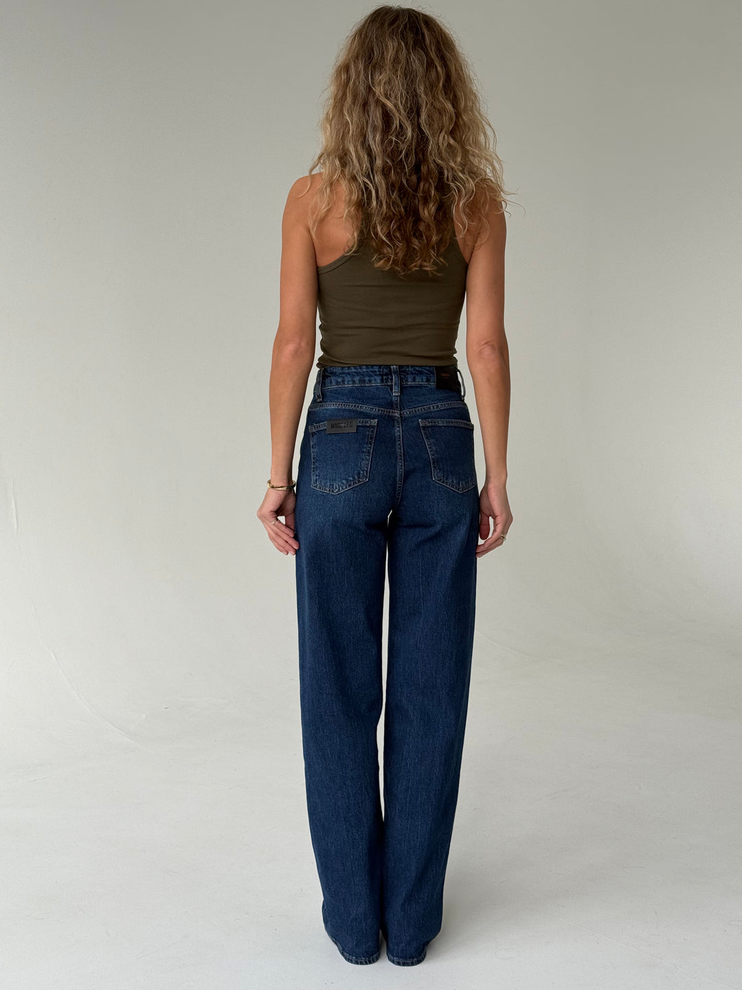 Wide leg platas džinsa bikses