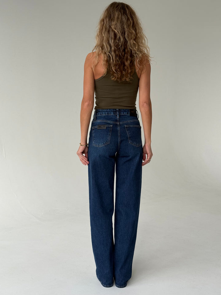 Wide leg platas džinsa bikses