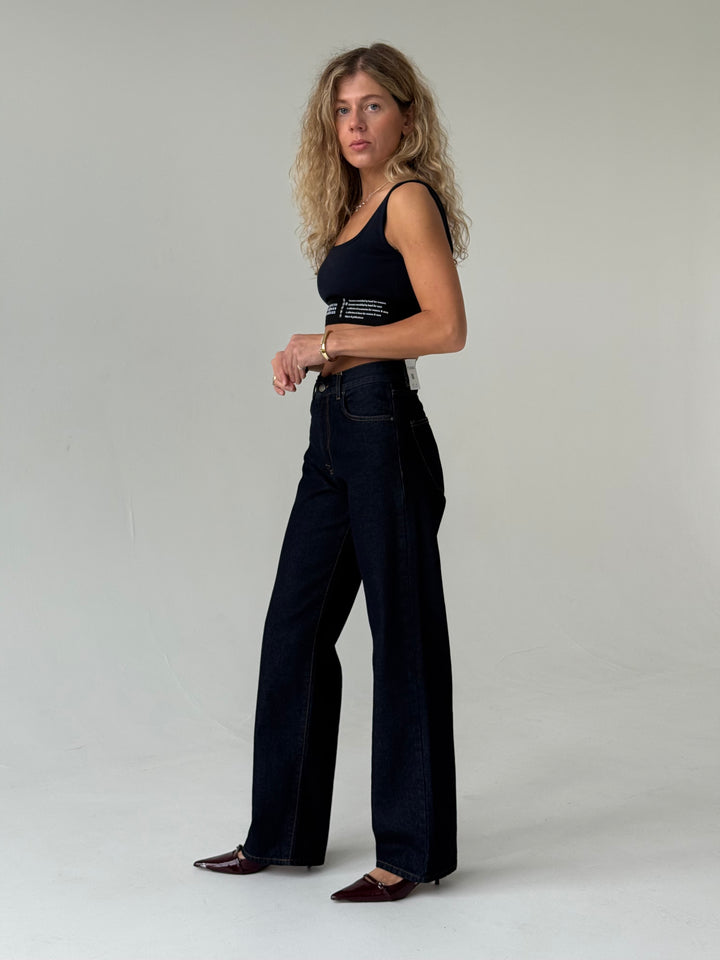 Taisnas džinsa bikses ar augstu jostasvietu #02