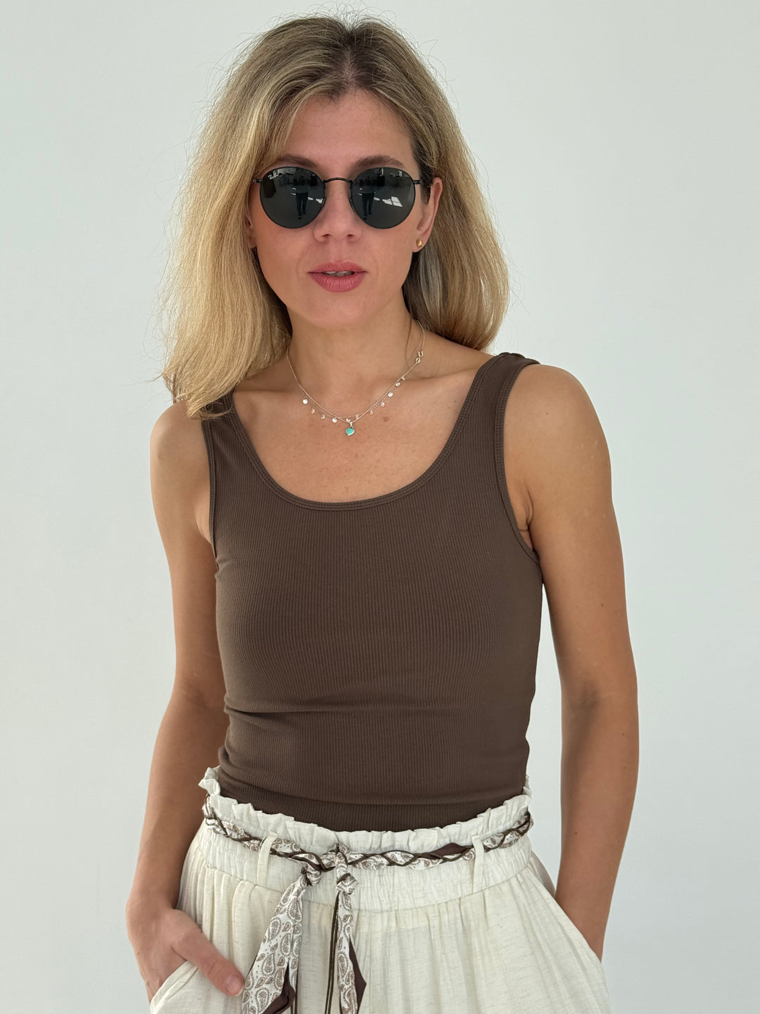 Slim fit viskozes tops
