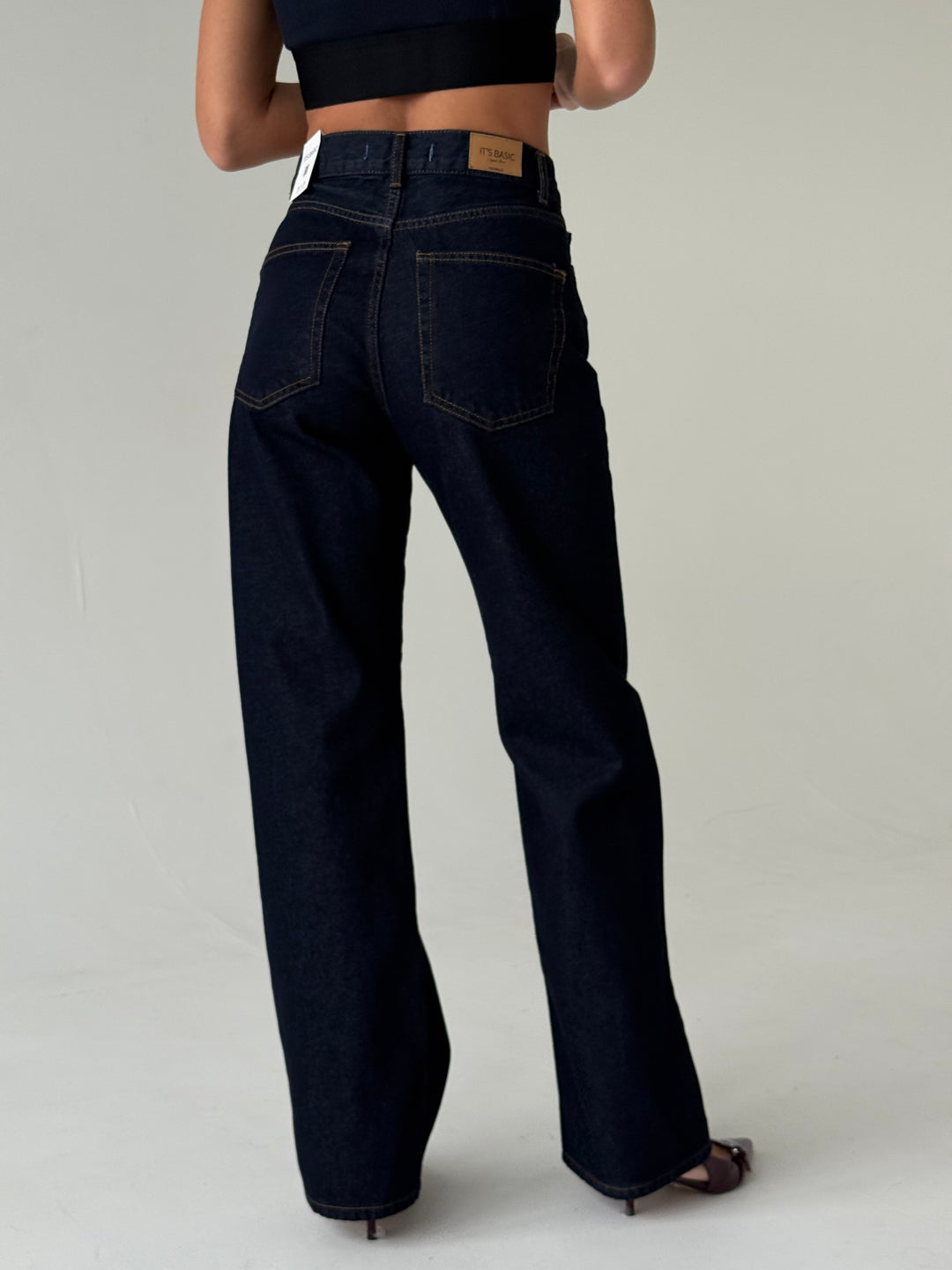 Taisnas džinsa bikses ar augstu jostasvietu #02