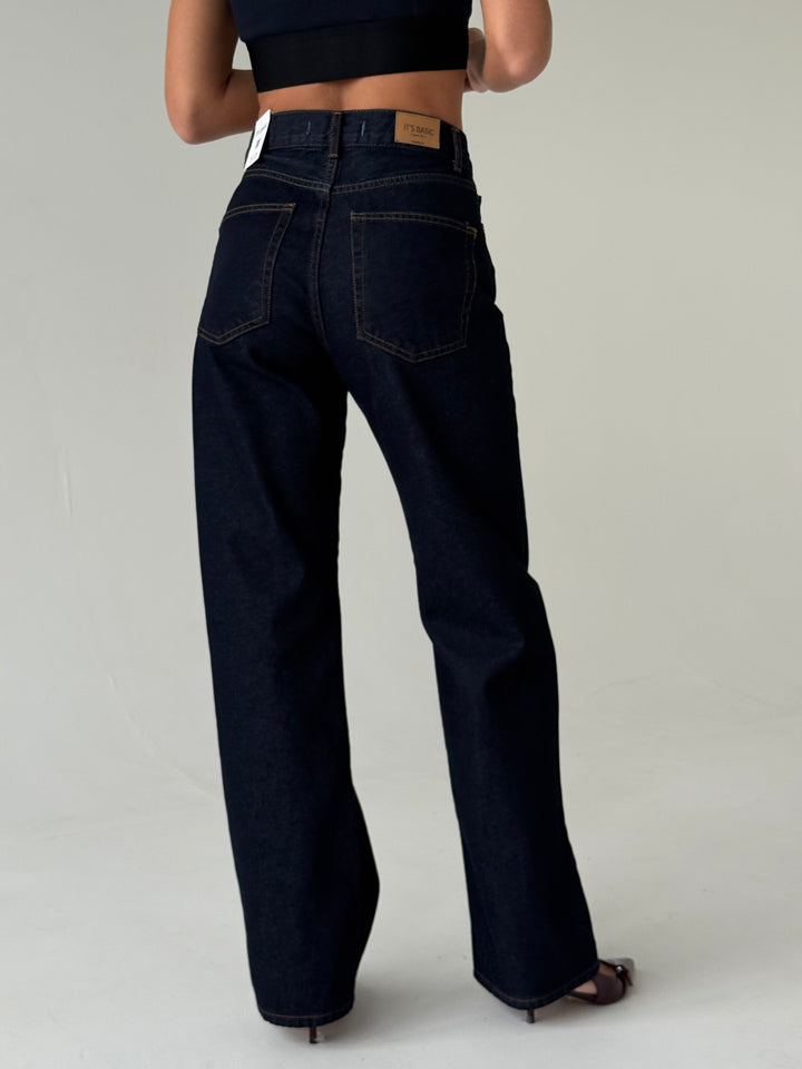 Taisnas džinsa bikses ar augstu jostasvietu #02