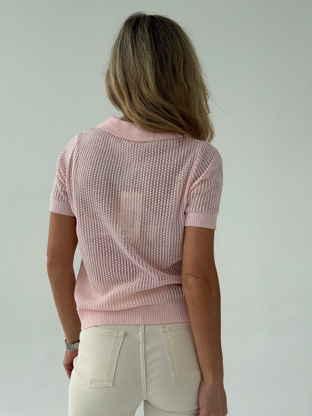 Adīts caurspīdīgs polo tops