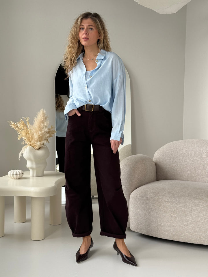 Viskozes blūze ar zelta pogām