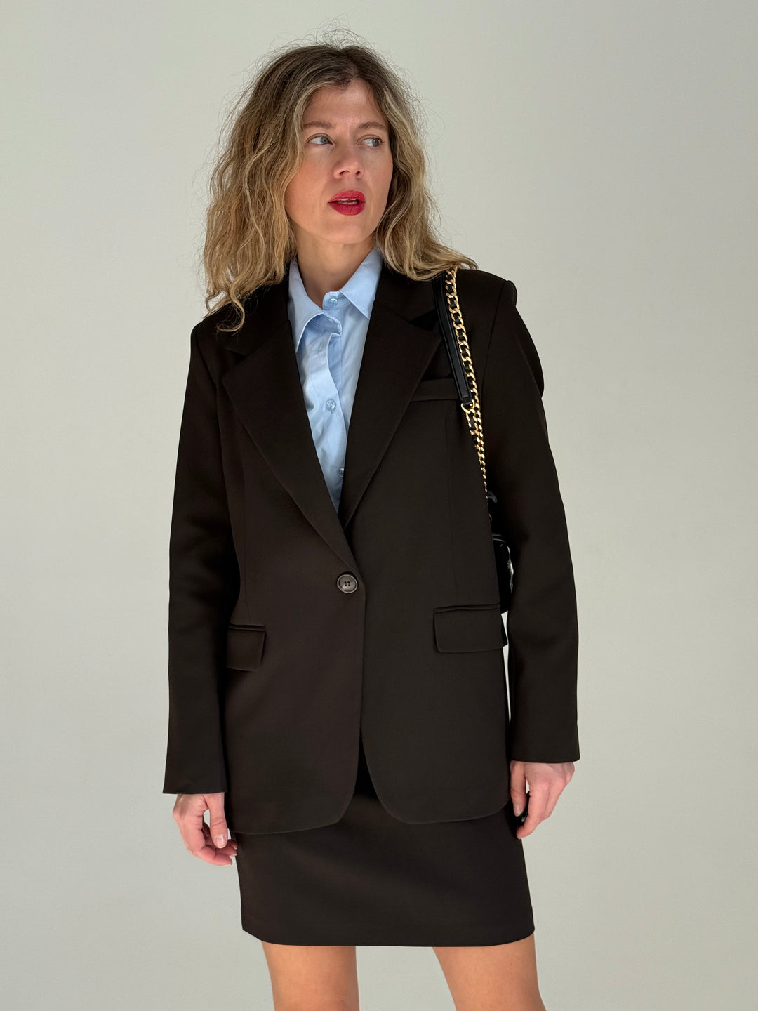 Oversize viskozes žakete ar jostu