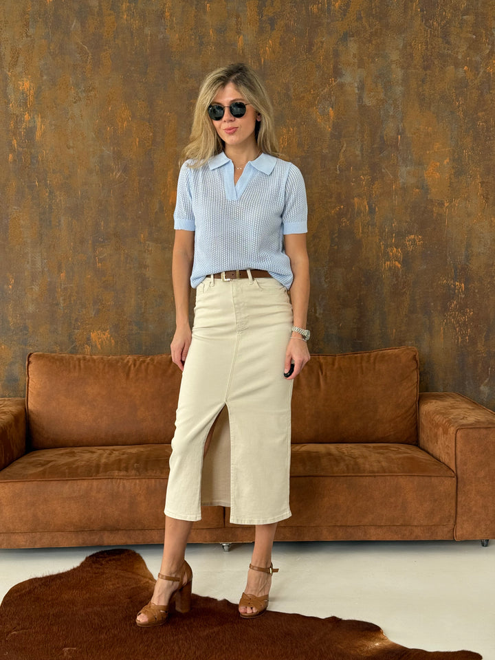 Adīts caurspīdīgs polo tops