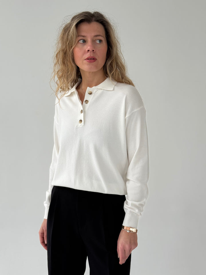 Trikotāžas polo džemperis