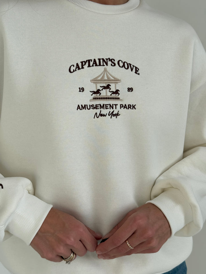 Kokvilnas oversize džemperis ar siltinājumu un uzrakstu #01