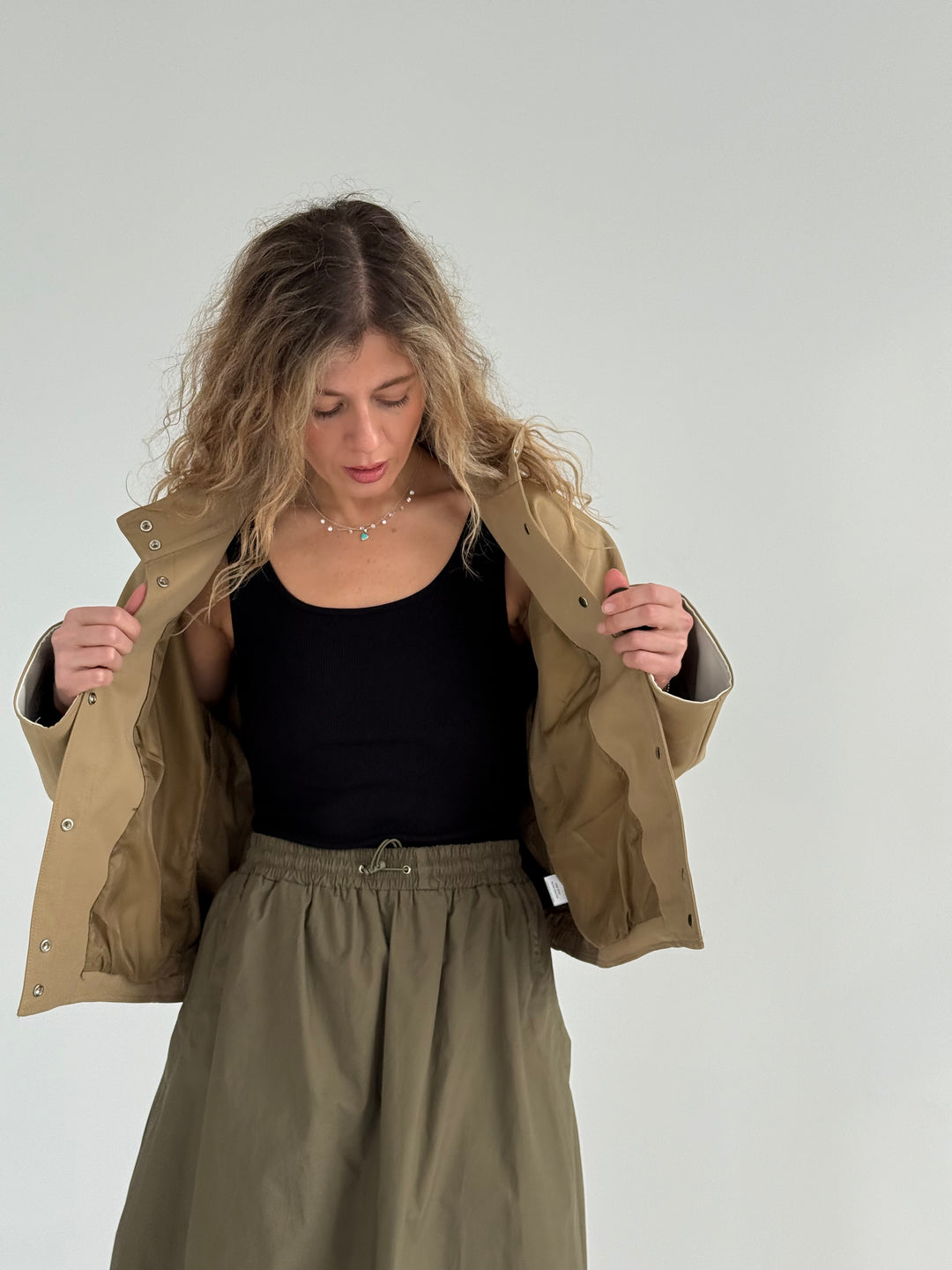 Slim fit viskozes tops