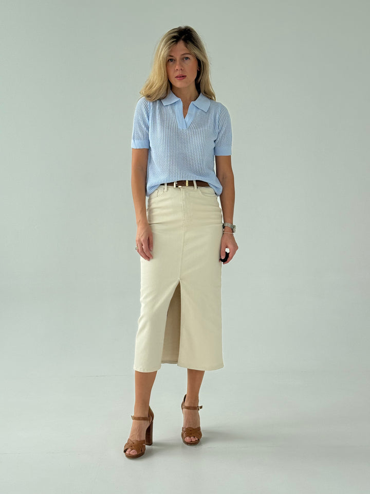 Adīts caurspīdīgs polo tops