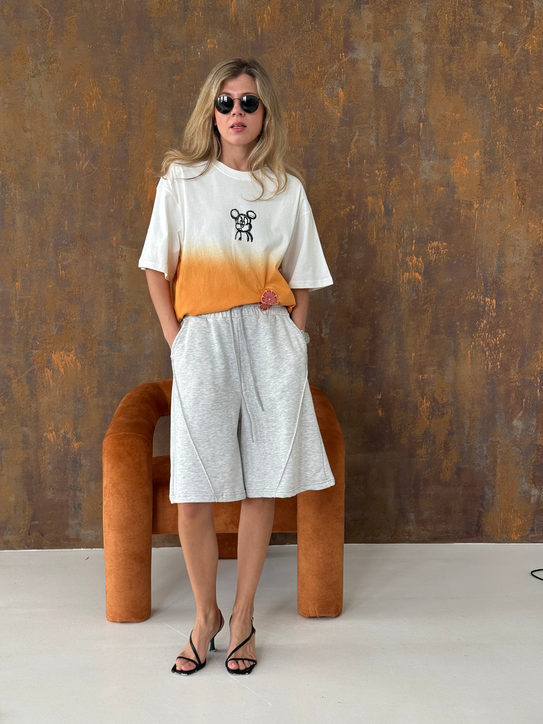Oversize jogger stila kokvilnas šorti