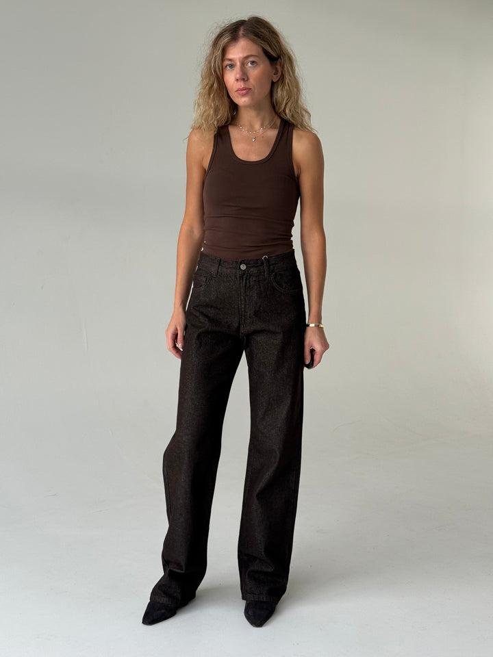 Taisnas džinsa bikses ar augstu jostasvietu #04