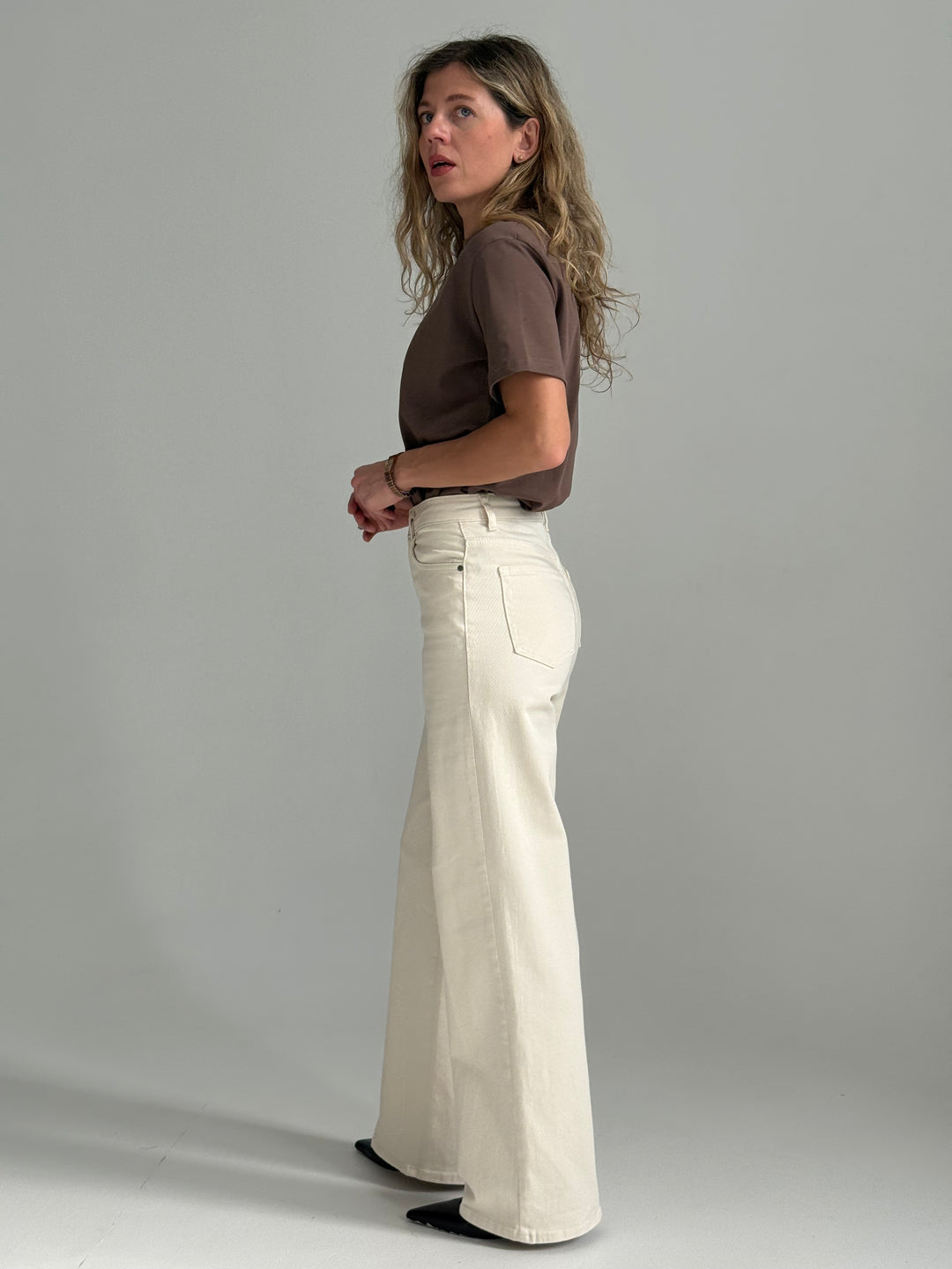 Taisnas džinsa bikses ar augstu jostasvietu #07