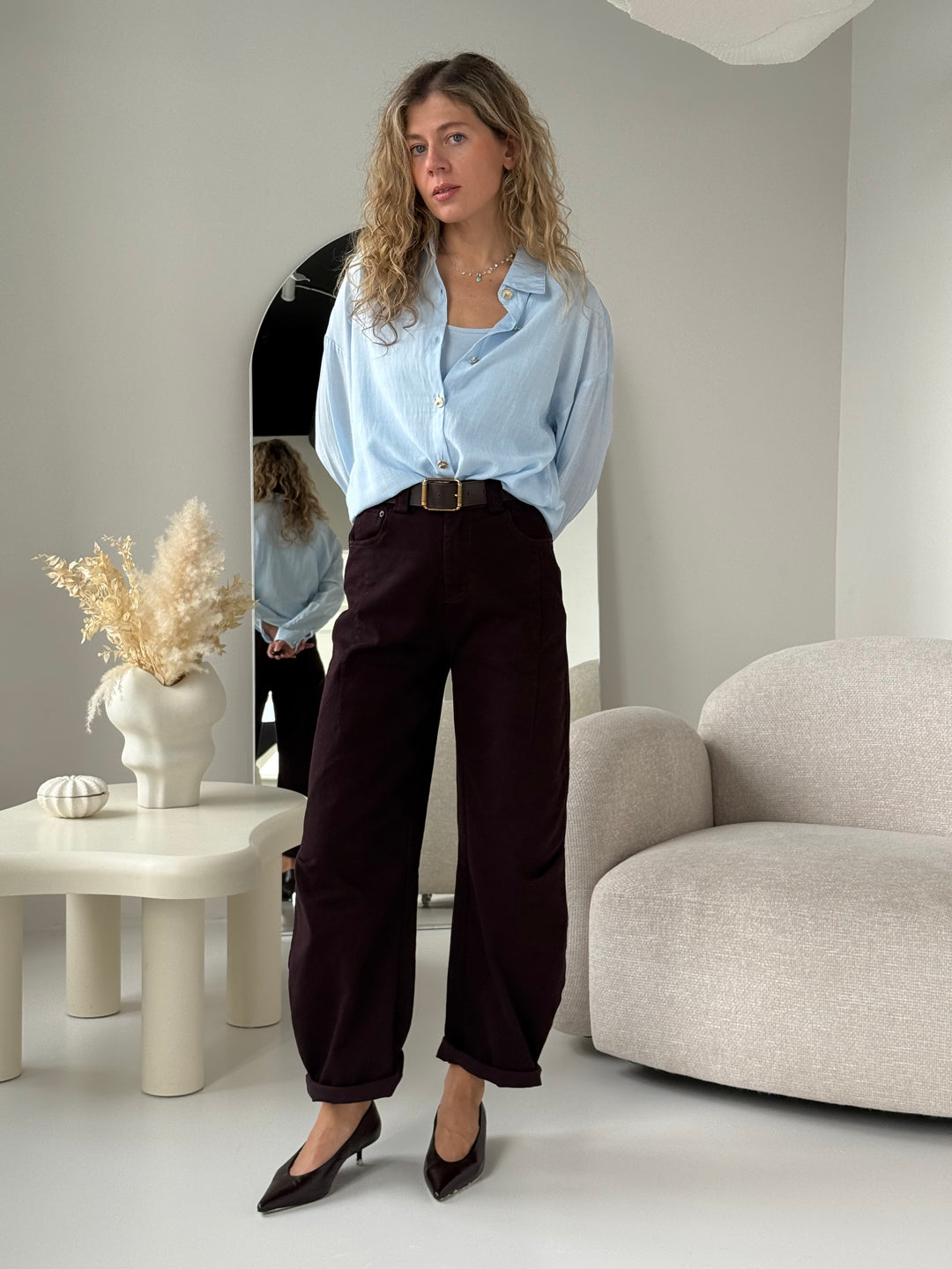 Slim fit viskozes tops