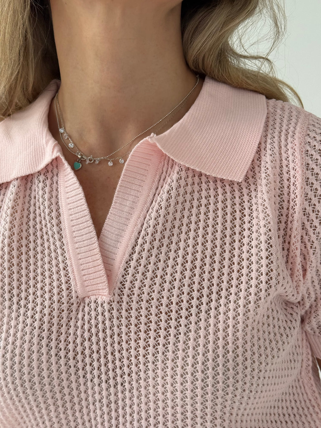 Adīts caurspīdīgs polo tops
