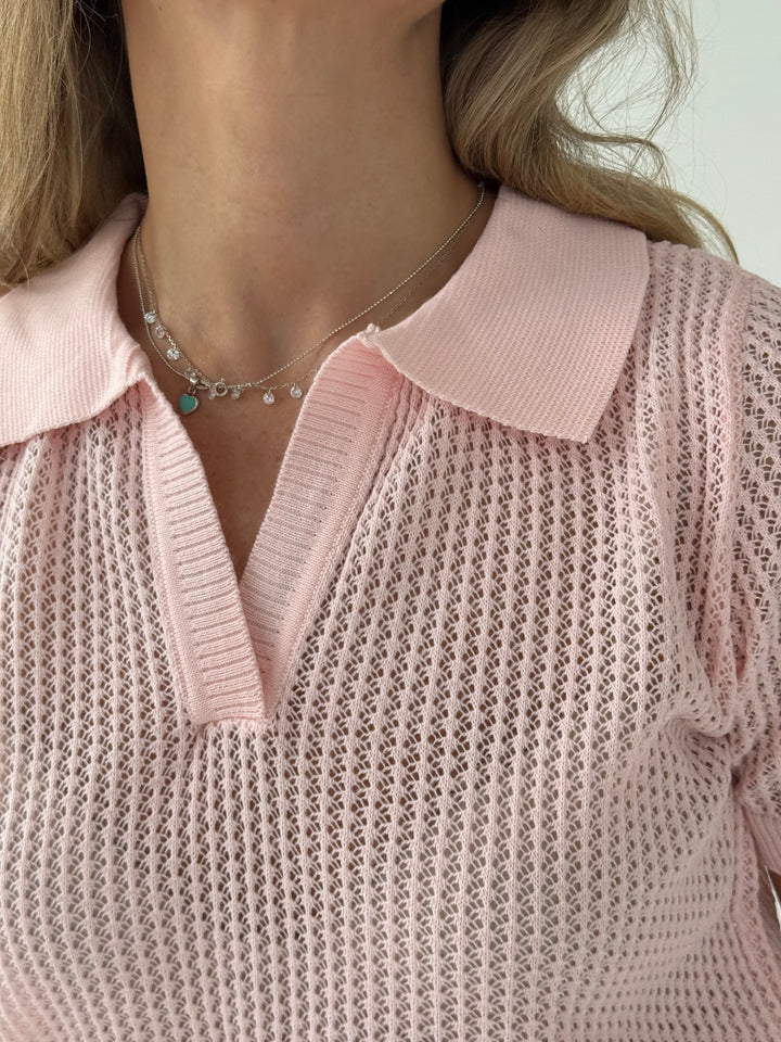 Adīts caurspīdīgs polo tops