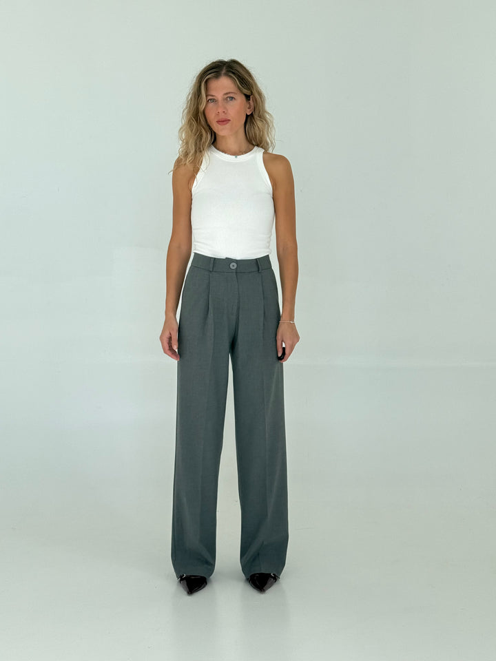 Slim fit kokvilnas rievots tops