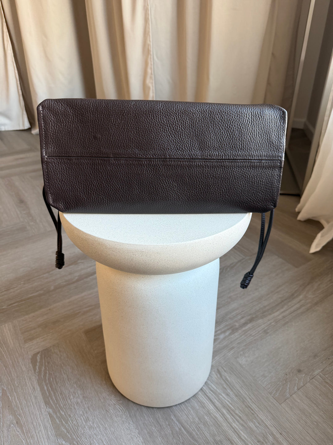 Ādas shopper soma tumšbrūns