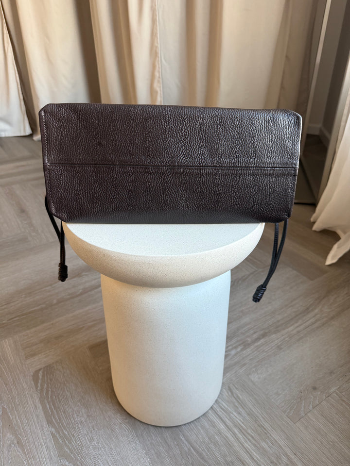 Ādas shopper soma tumšbrūns