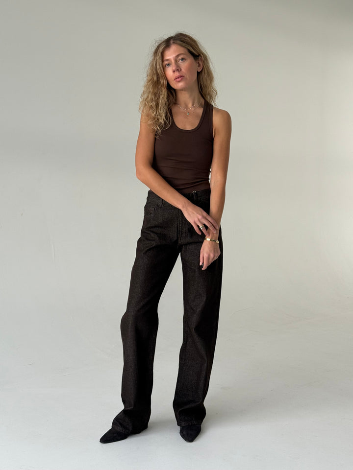 Taisnas džinsa bikses ar augstu jostasvietu #04