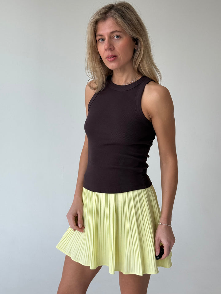 Slim fit kokvilnas rievots tops #04