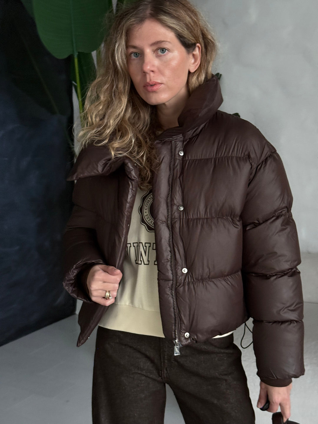 Kokvilnas oversize džemperis ar uzrakstu #01