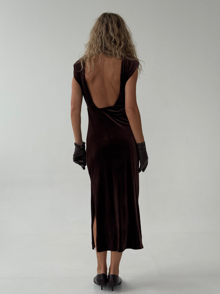 Midi samta kleita ar šķēlumu sānā