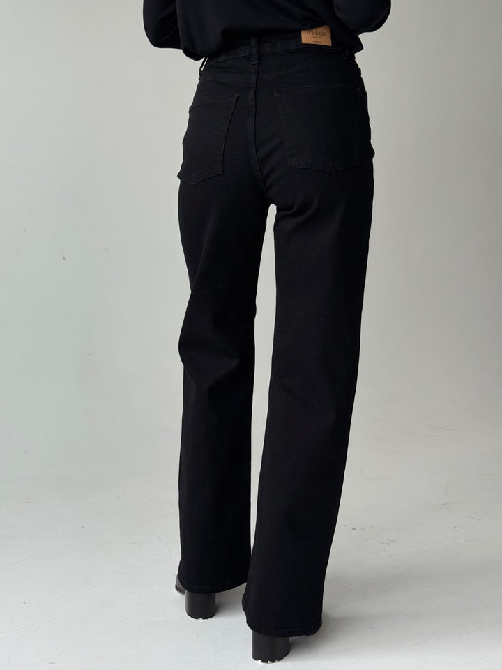 Taisnas džinsa bikses ar augstu jostasvietu #05