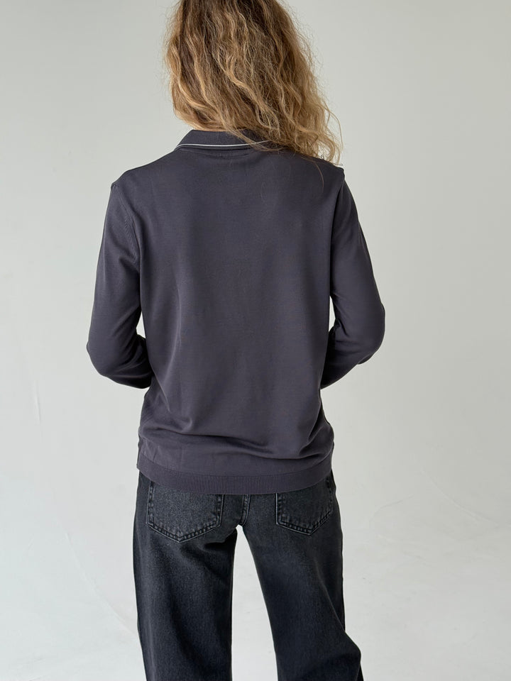 Trikotāžas polo plāns džemperis