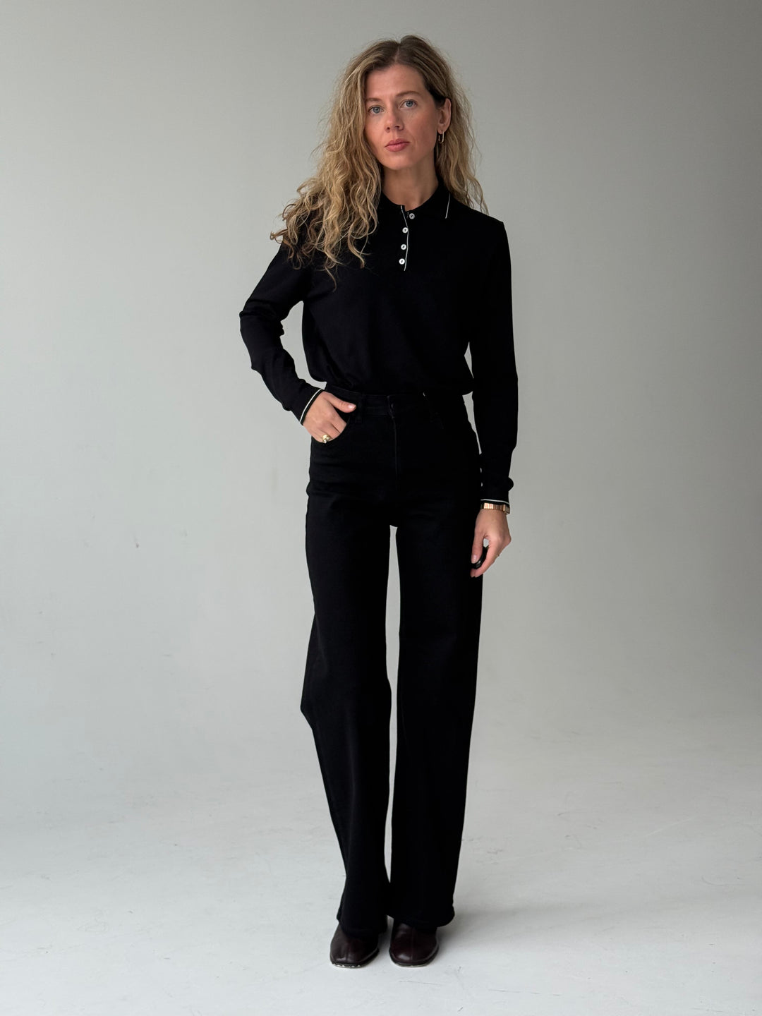 Trikotāžas polo plāns džemperis