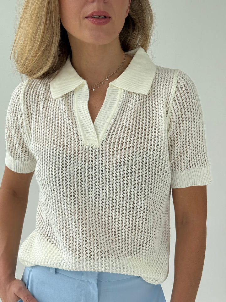 Adīts caurspīdīgs polo tops