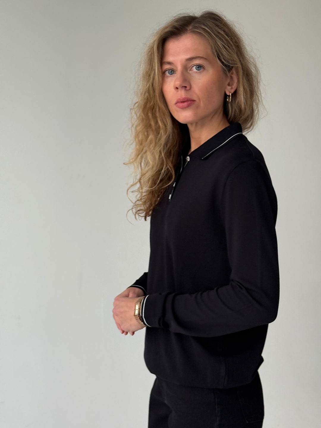 Trikotāžas polo plāns džemperis