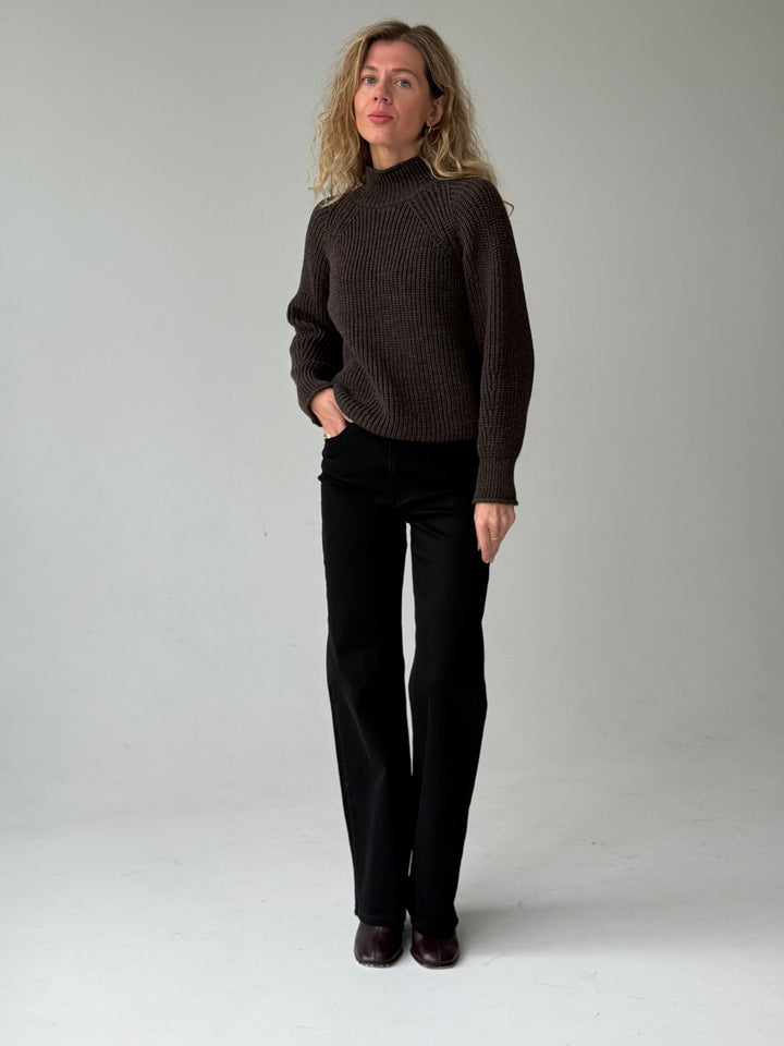 Taisnas džinsa bikses ar augstu jostasvietu #05