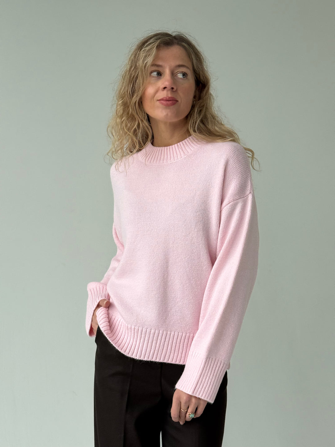 Adīts džemperis ar apaļu kakla izgriezumu #02