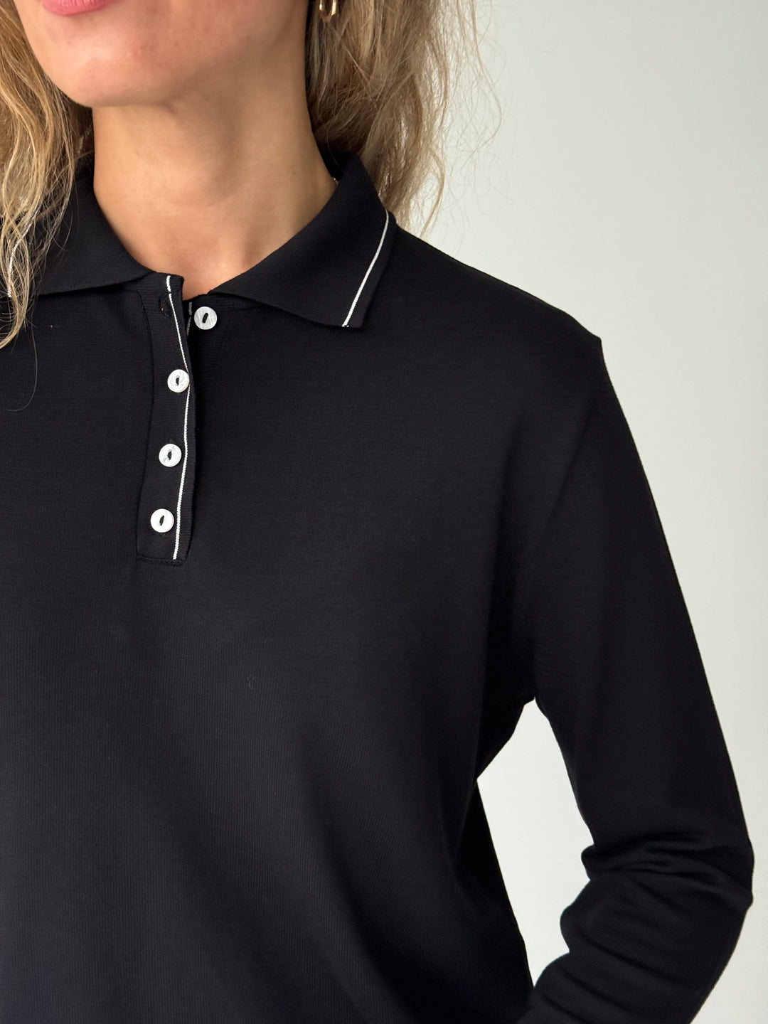 Trikotāžas polo plāns džemperis