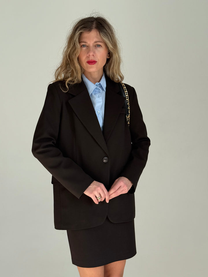 Oversize viskozes žakete ar jostu