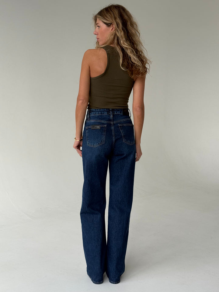 Wide leg platas džinsa bikses