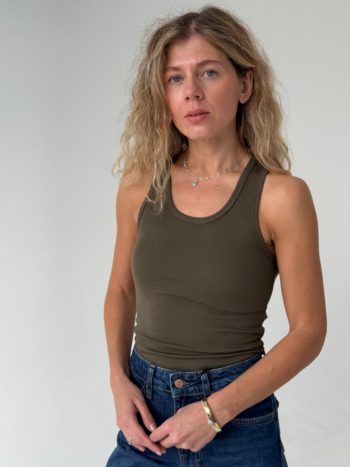 Slim fit kokvilnas tops